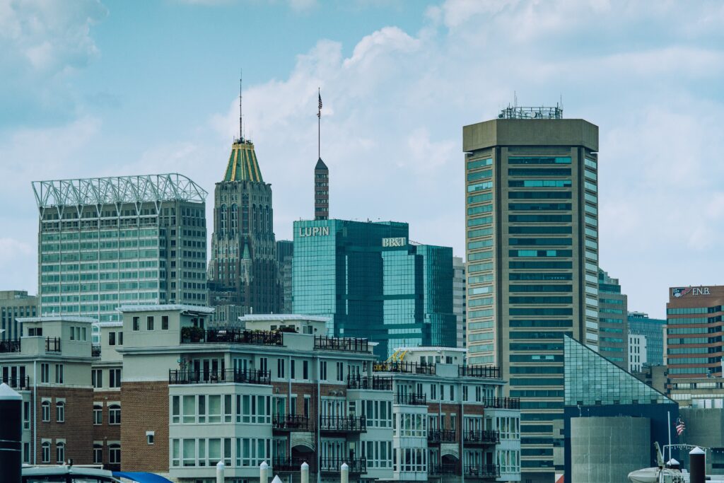 This is an image of the Baltimore city skyline